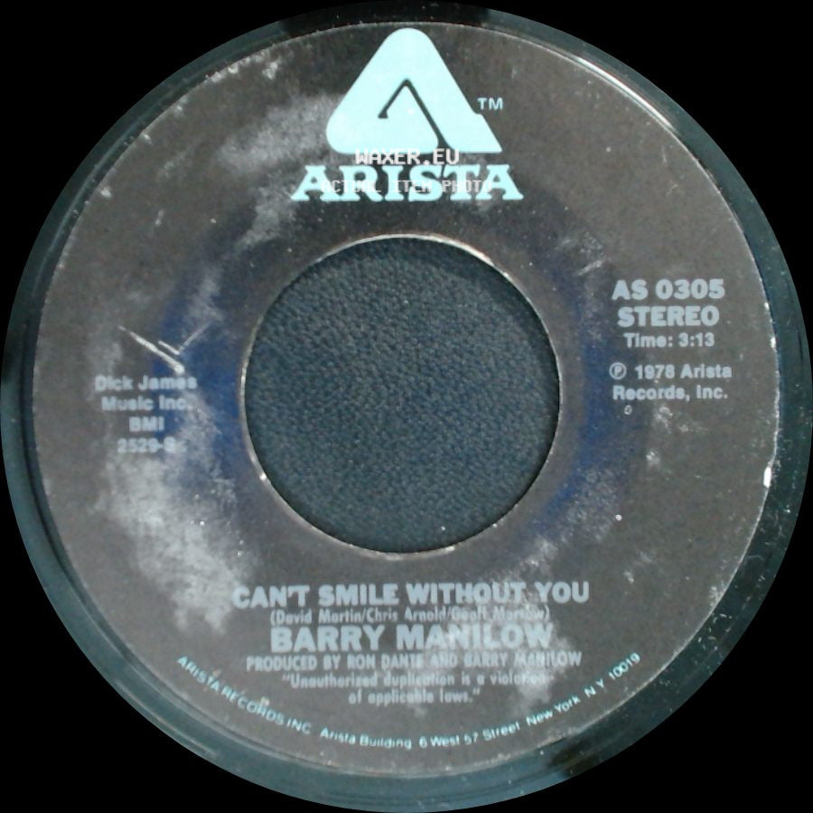Barry Manilow - Can't Smile Without You / Sunrise side A