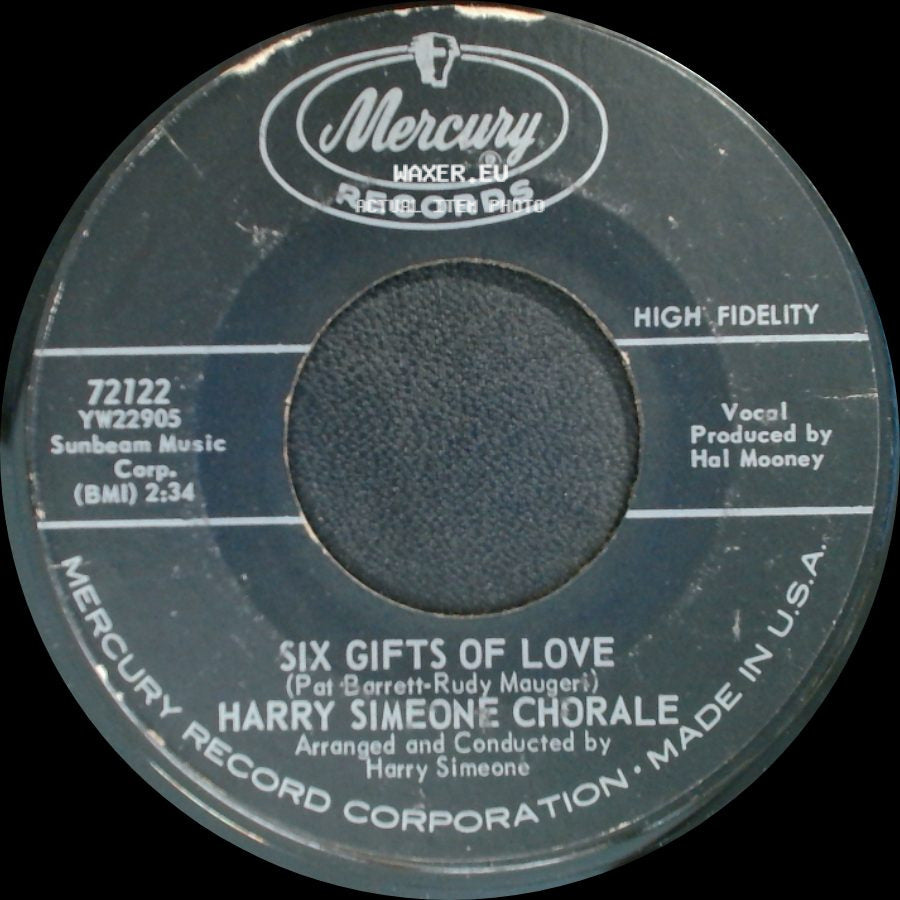 Harry Simeone Chorale - Bless Your Heart My Darling / Six Gifts Of Love side B