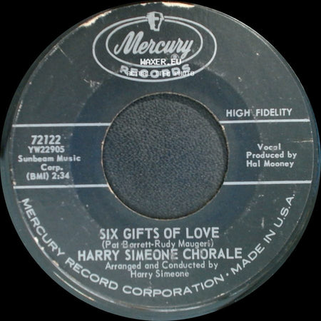 Harry Simeone Chorale - Bless Your Heart My Darling / Six Gifts Of Love side B