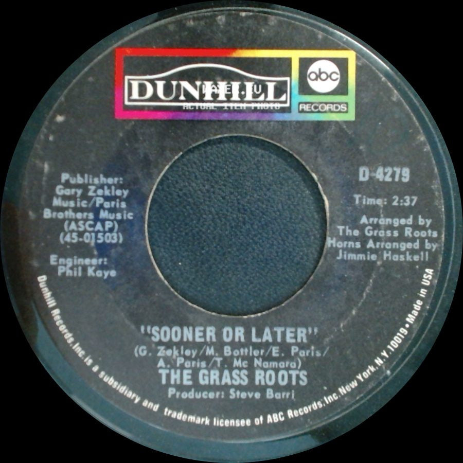 The Grass Roots - Sooner Or Later / I Can Turn Off The Rain side A