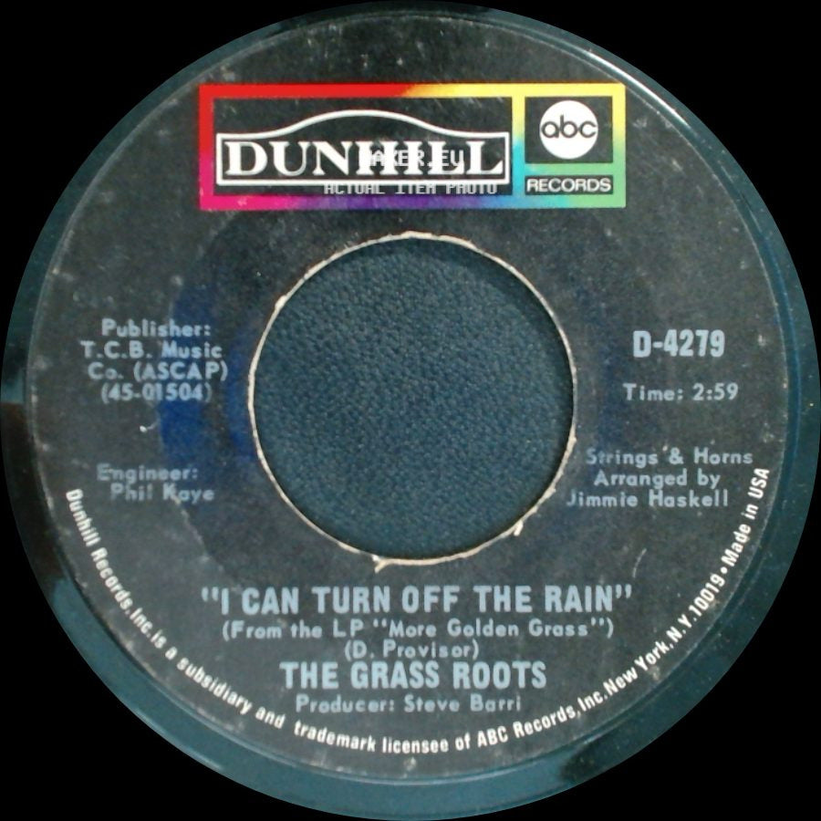 The Grass Roots - Sooner Or Later / I Can Turn Off The Rain side B