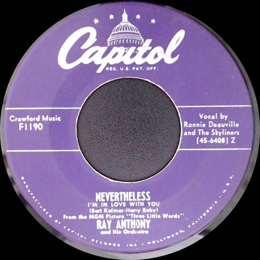 Ray Anthony And His Orchestra - Harbor Lights / Nevertheless I'm In Love With You side B