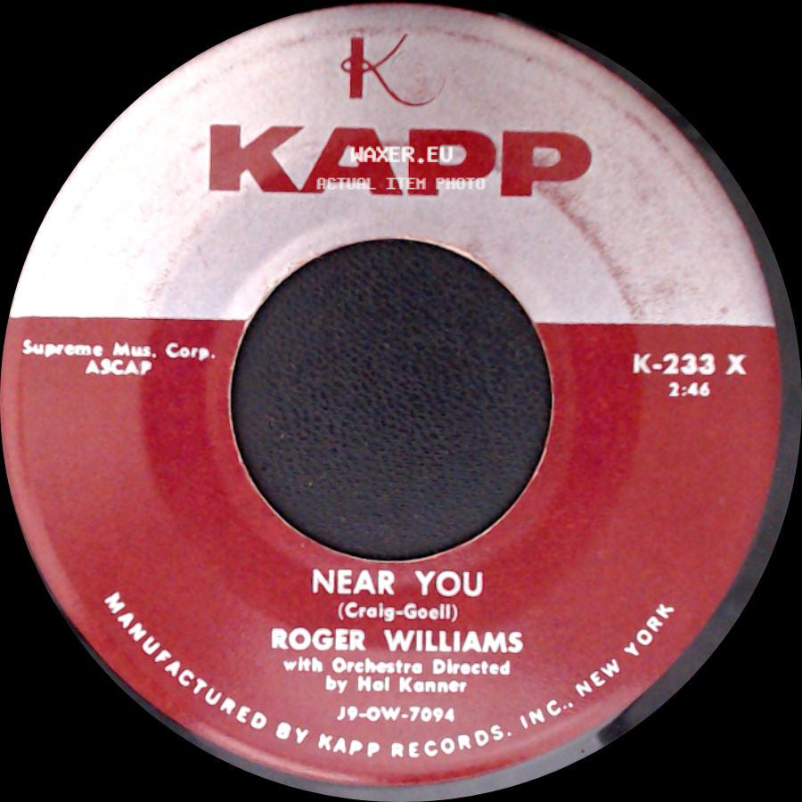 Roger Williams - Near You / The Merry Widow Waltz side A