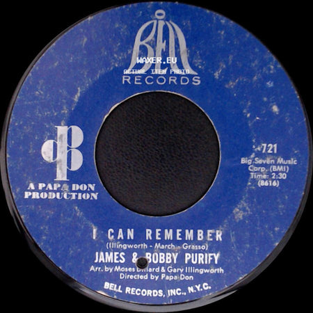 James & Bobby Purify - I Was Born To Lose Out / I Can Remember side B