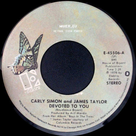 Carly Simon And James Taylor / Carly Simon - Devoted To You / Boys In The Trees side A