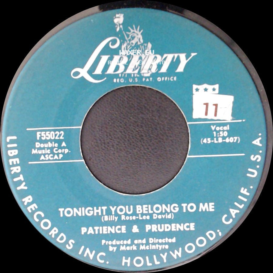 Patience & Prudence / Prudence - Tonight You Belong To Me / A Smile And A Ribbon side A
