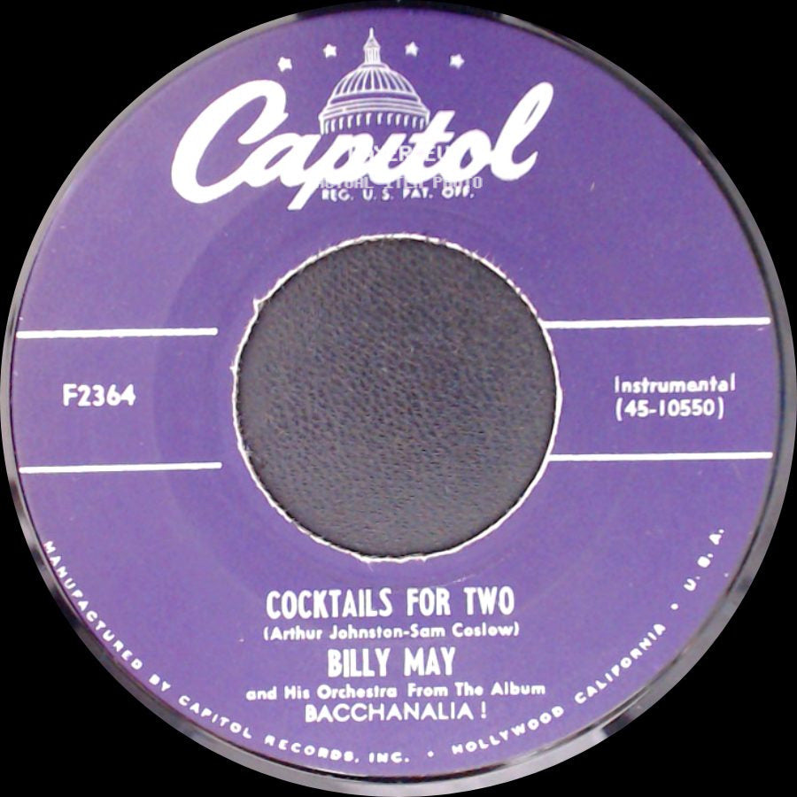 Billy May And His Orchestra - Cocktails For Two / Little Brown Jug side A