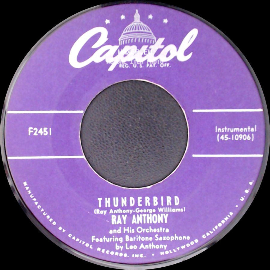 Ray Anthony And His Orchestra / Ray Anthony - Piccadilly Circus / Thunderbird side B