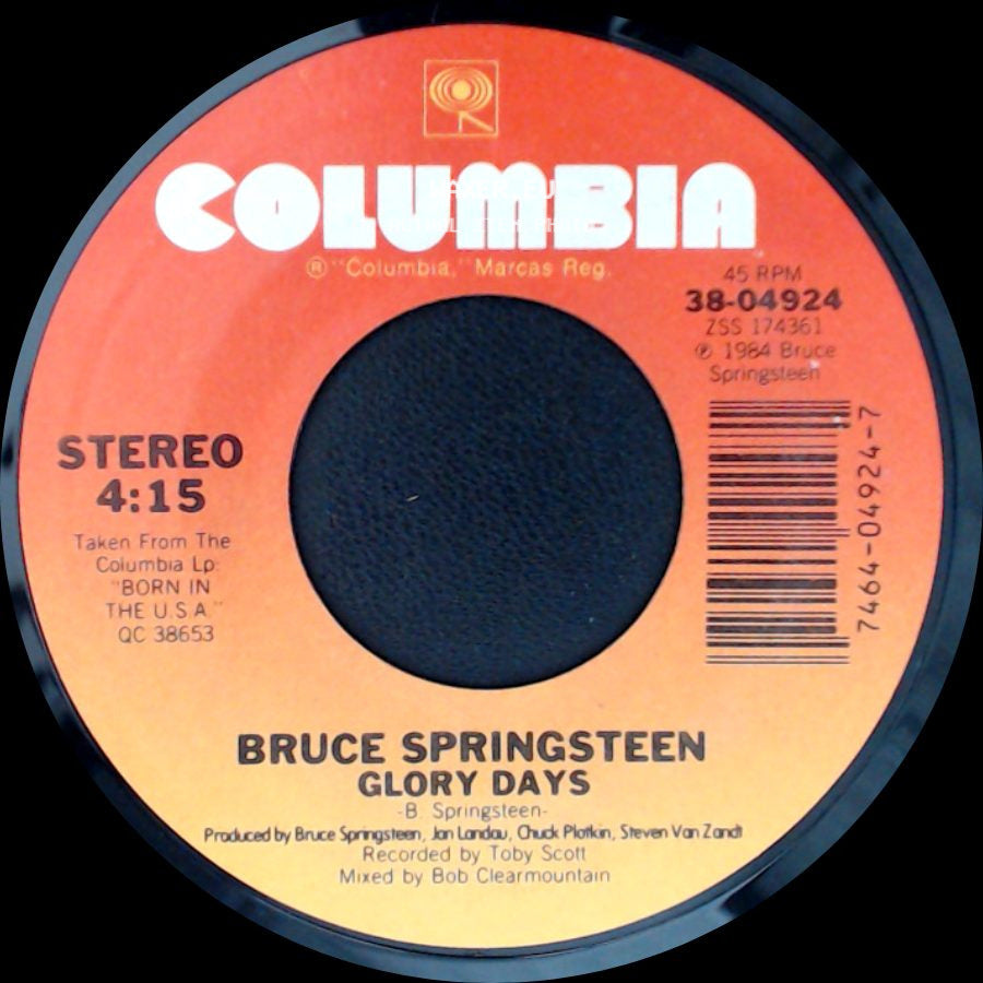 Bruce Springsteen - Stand On It / Glory Days side B