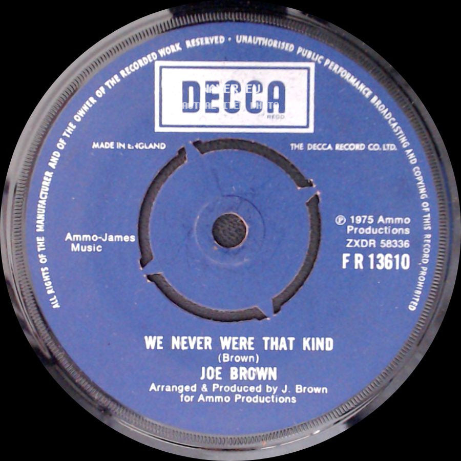 Joe Brown - We Never Were That Kind / Always Laughing side A