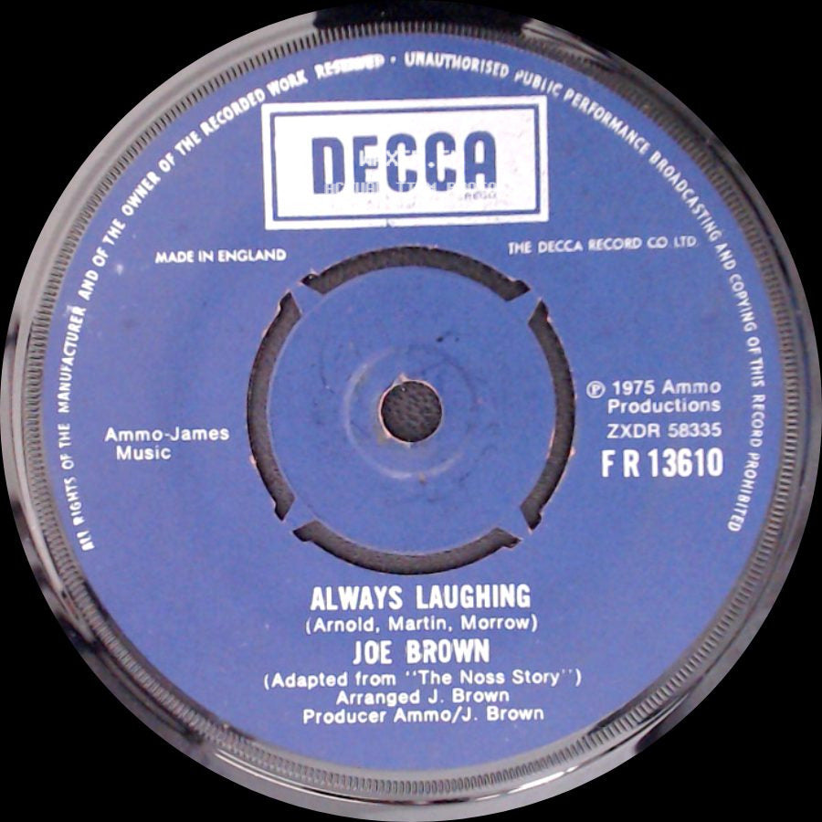 Joe Brown - We Never Were That Kind / Always Laughing side B