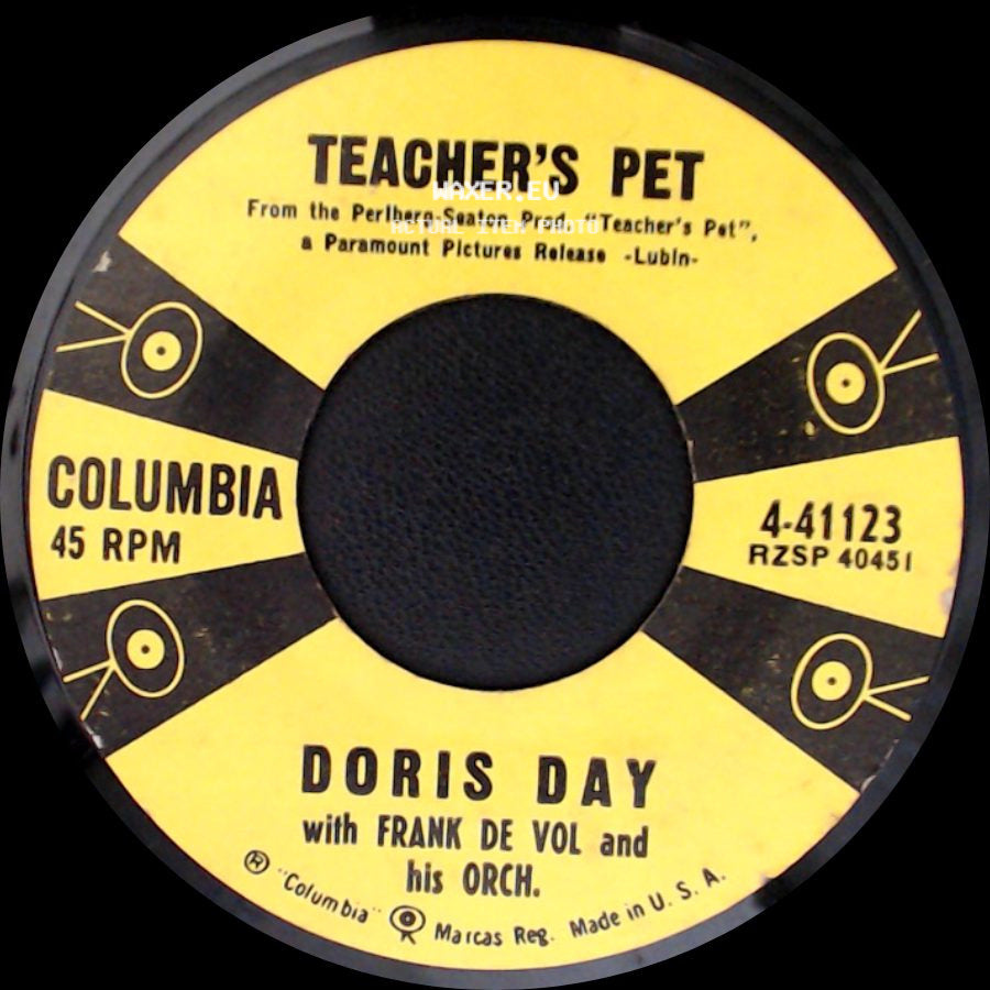 Doris Day With Frank De Vol And His Orch. - A Very Precious Love / Teacher's Pet side B