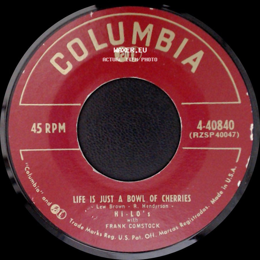 Hi-Lo's With Frank Comstock - Basin Street Blues / Life Is Just A Bowl Of Cherries side B