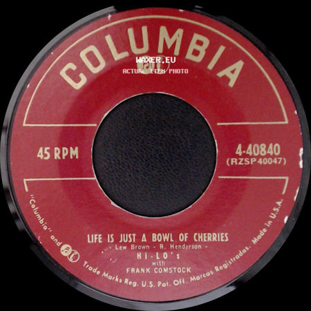 Hi-Lo's With Frank Comstock - Basin Street Blues / Life Is Just A Bowl Of Cherries side B