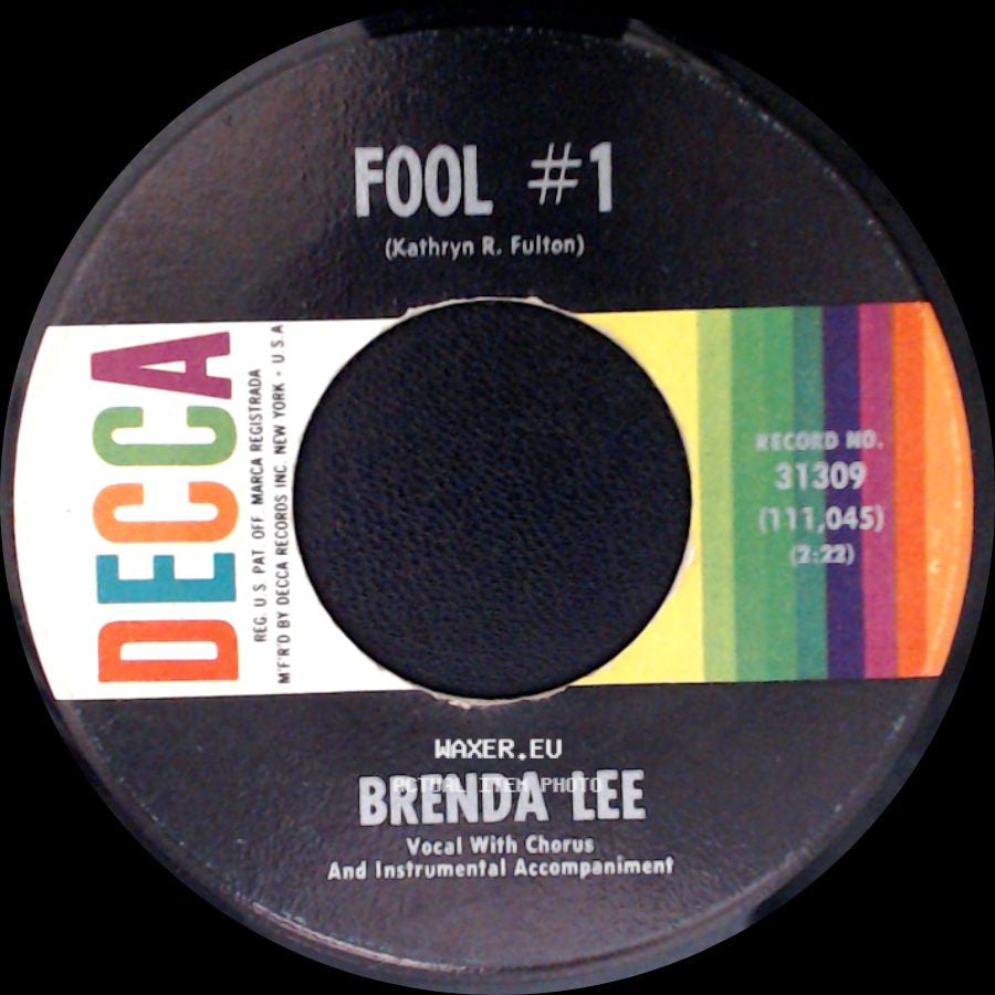 Brenda Lee - Fool #1 / Anybody But Me side A