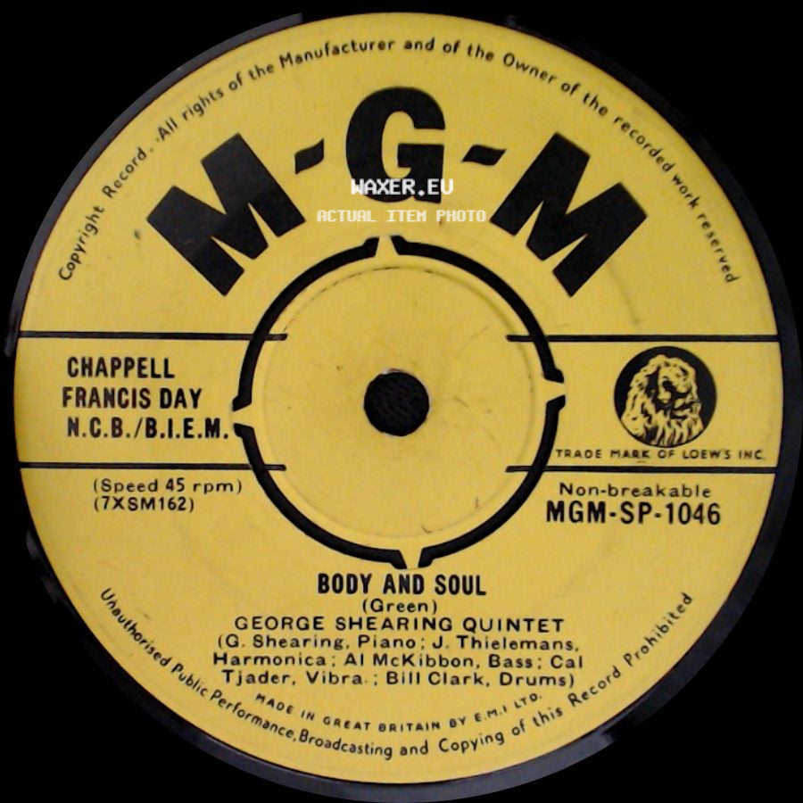 George Shearing Quintet - Body And Soul / The Lady Is A Tramp side A
