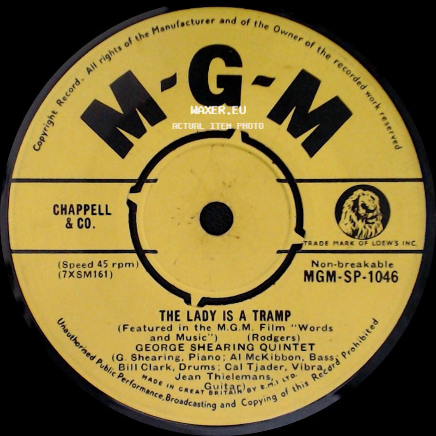 George Shearing Quintet - Body And Soul / The Lady Is A Tramp side B
