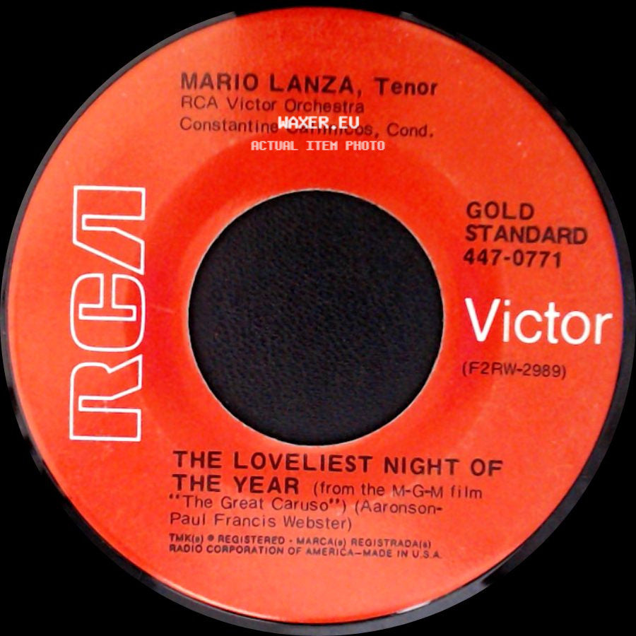 Mario Lanza, Tenor - The Loveliest Night Of The Year / Be My Love side A