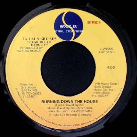Talking Heads - Burning Down The House / I Get Wild/Wild Gravity side A
