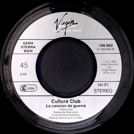 Culture Club - La Cancion De Guerra / The War Song side A