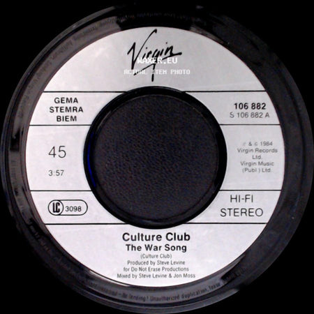 Culture Club - La Cancion De Guerra / The War Song side B
