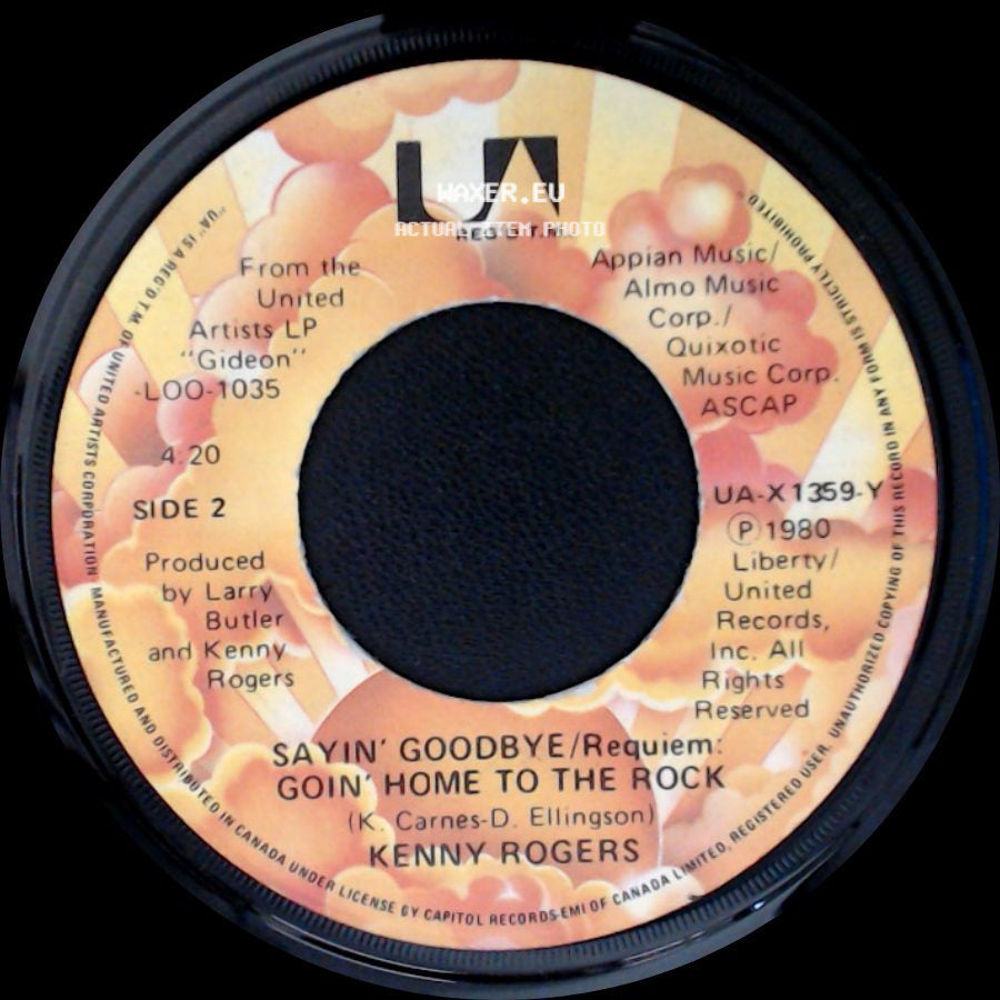 Kenny Rogers - Love The World Away / Sayin' Goodbye/Requiem: Goin' Home To The Rock side B