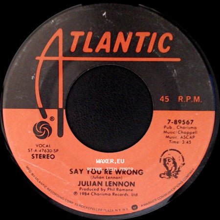 Julian Lennon - Big Mama / Say You're Wrong side B