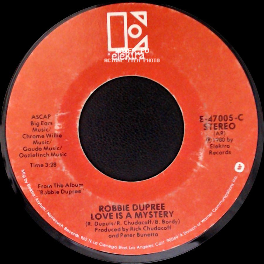 Robbie Dupree - Love Is A Mystery / Hot Rod Hearts side A