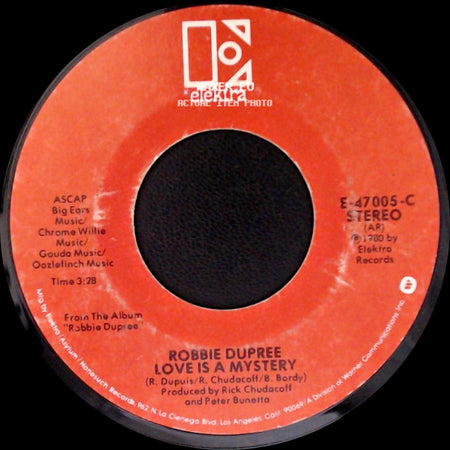Robbie Dupree - Love Is A Mystery / Hot Rod Hearts side A