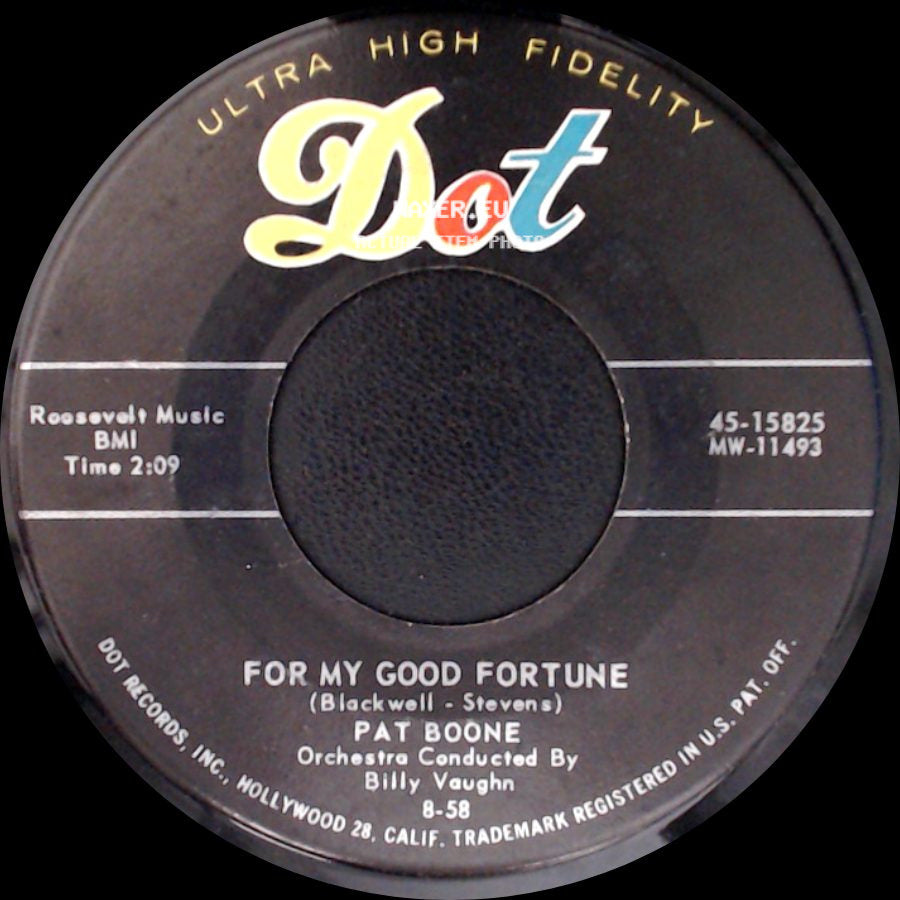 Pat Boone - Gee, But It's Lonely / For My Good Fortune side B