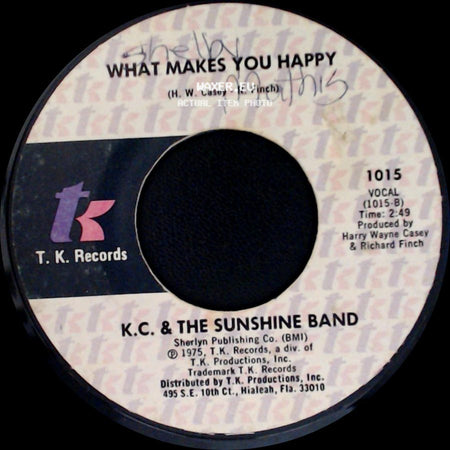 K.C. & The Sunshine Band - That's The Way (I Like It) / What Makes You Happy side B