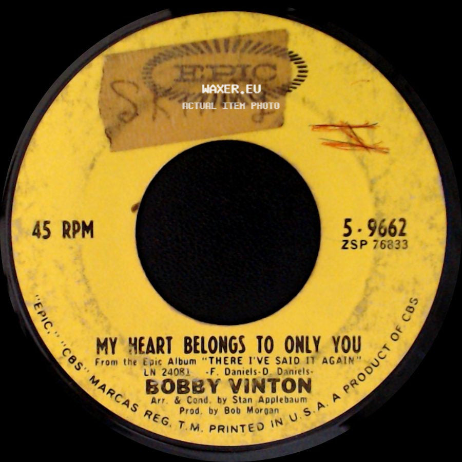 Bobby Vinton - Warm And Tender / My Heart Belongs To Only You side B