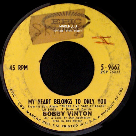 Bobby Vinton - Warm And Tender / My Heart Belongs To Only You side B