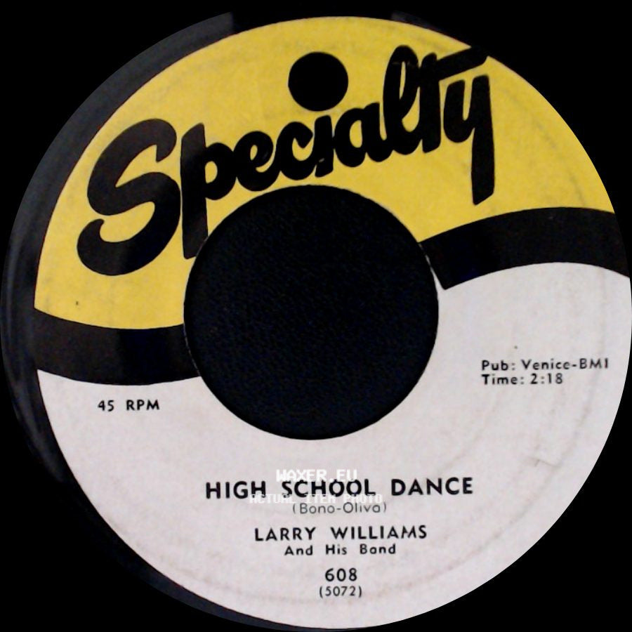 Larry Williams And His Band - High School Dance / Short Fat Fannie side A