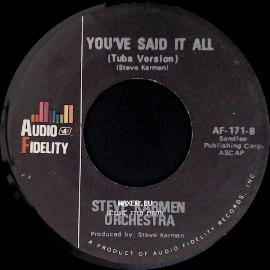 Steve Karmen Orchestra - You've Said It All / You've Said It All (Tuba Version) side B