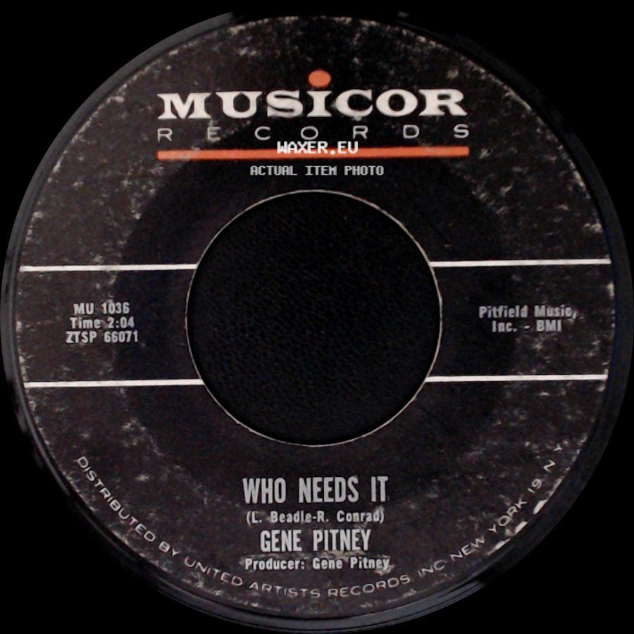 Gene Pitney - Who Needs It / That Girl Belongs To Yesterday side A