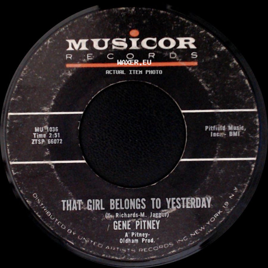 Gene Pitney - Who Needs It / That Girl Belongs To Yesterday side B