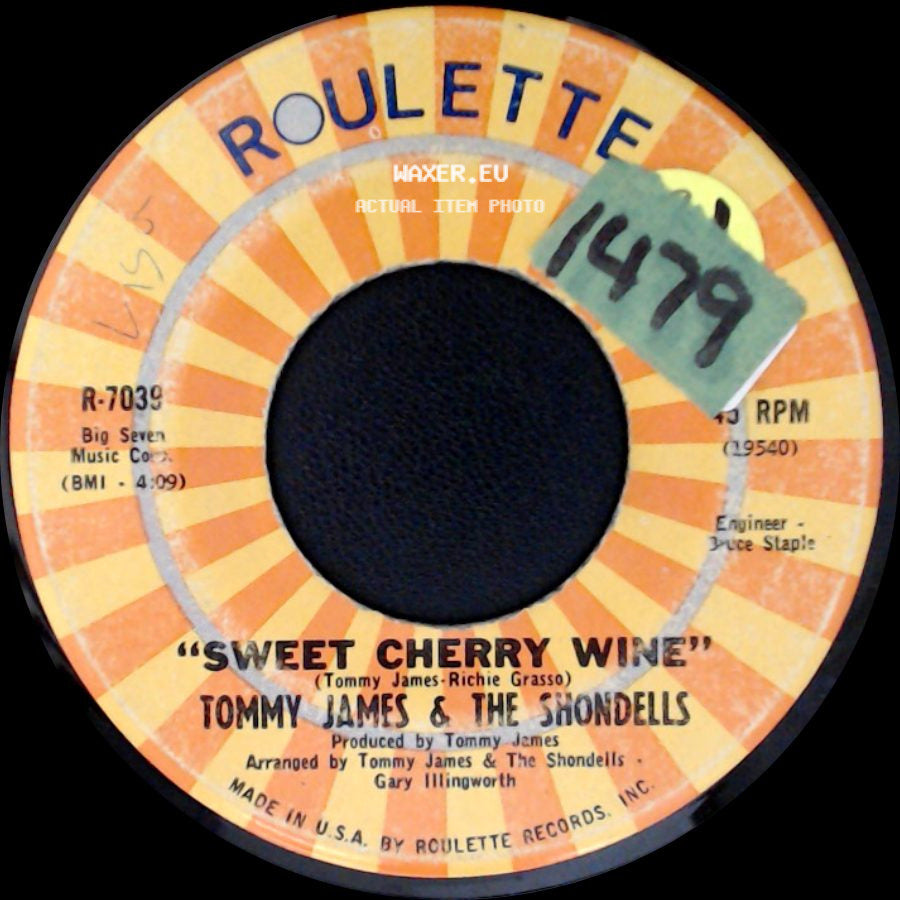 Tommy James & The Shondells - Sweet Cherry Wine / Breakaway side A