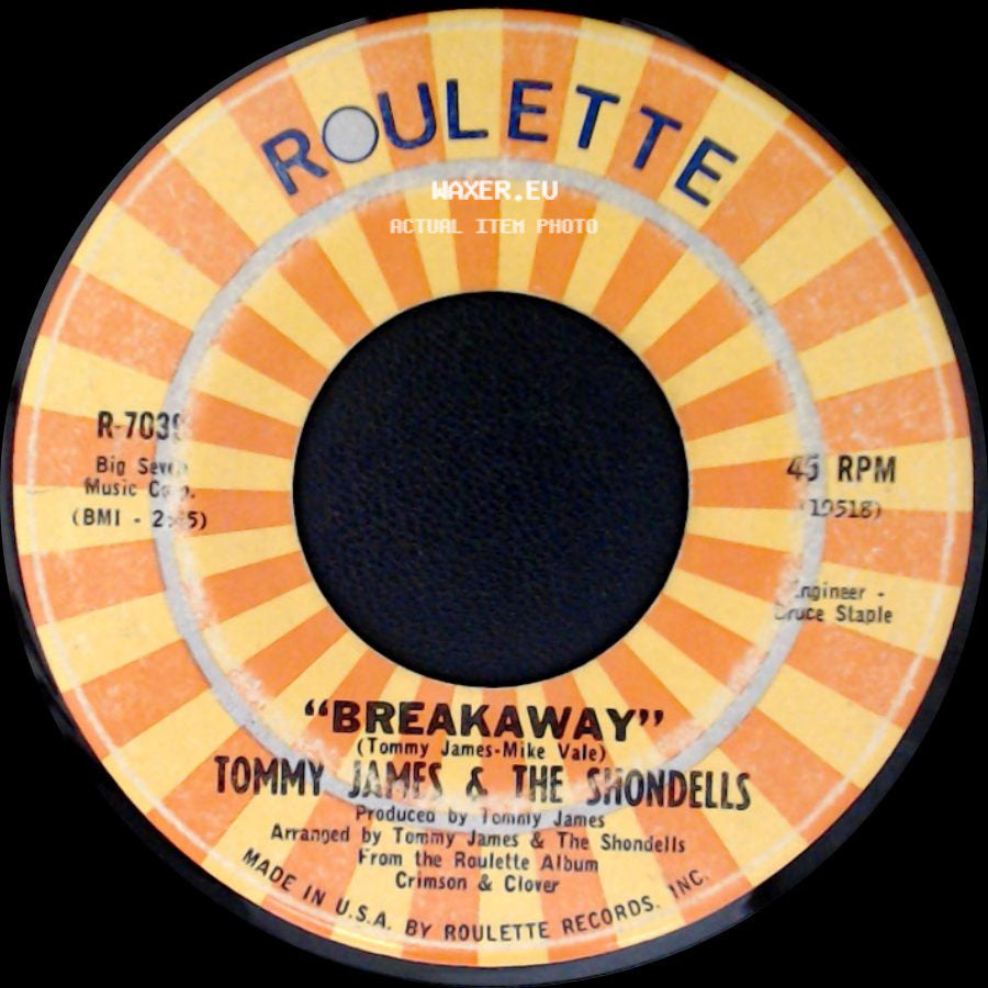 Tommy James & The Shondells - Sweet Cherry Wine / Breakaway side B