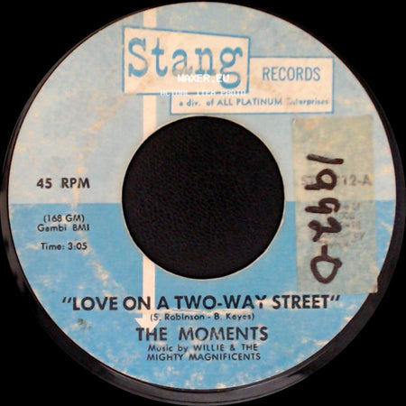 The Moments - Love On A Two-Way Street / I Won't Do Anything side A