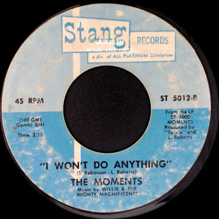 The Moments - Love On A Two-Way Street / I Won't Do Anything side B
