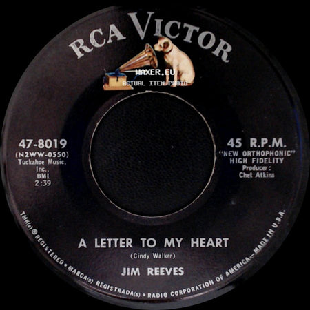 Jim Reeves - Adios Amigo / A Letter To My Heart side B