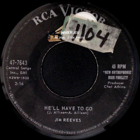 Jim Reeves - He'll Have To Go / In A Mansion Stands My Love side A
