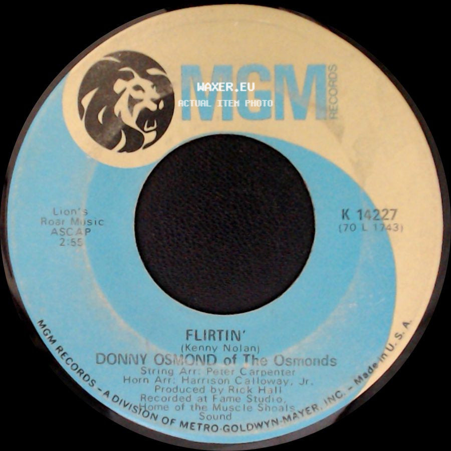 Donny Osmond Of The Osmonds - Sweet And Innocent / Flirtin' side B