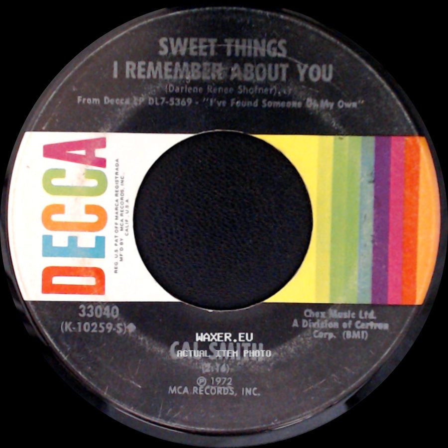 Cal Smith - The Lord Knows I'm Drinking / Sweet Things I Remember About You side B