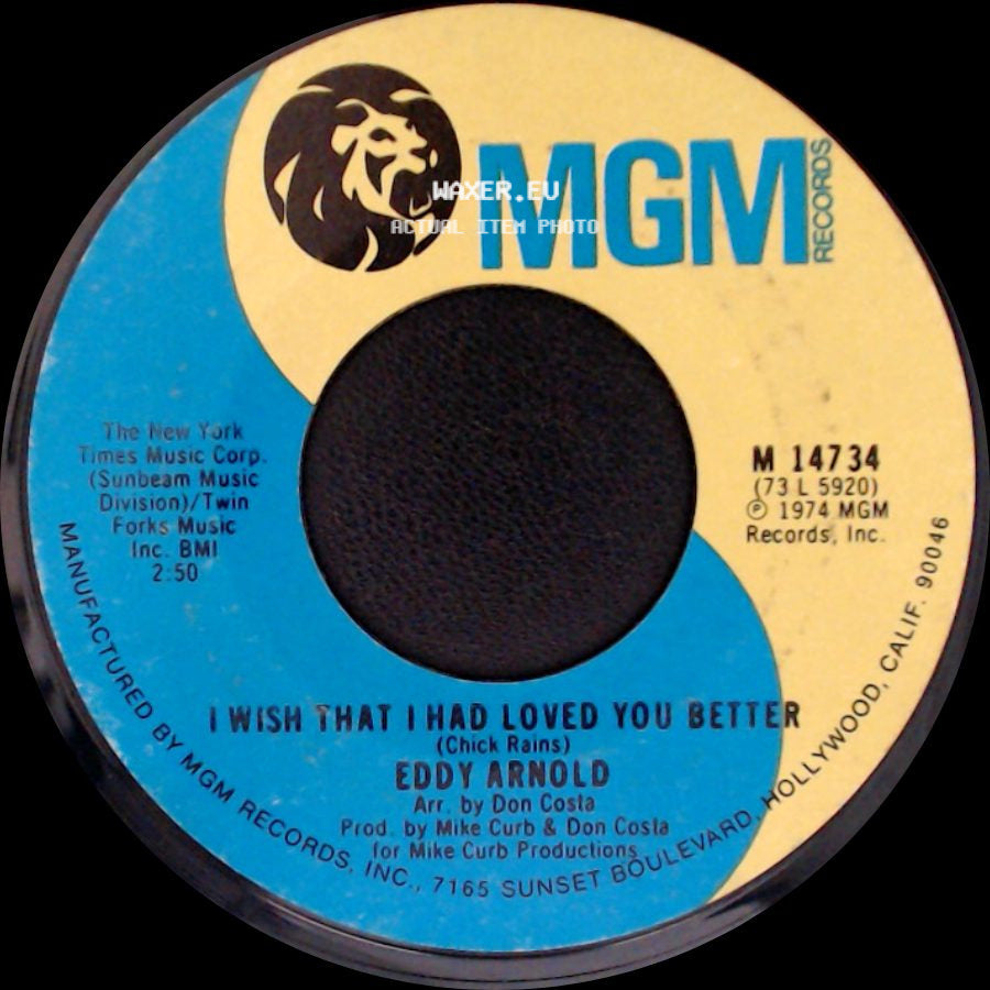 Eddy Arnold - Let It Be Love / I Wish That I Had Loved You Better side B