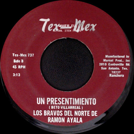 Los Bravos Del Norte De Ramon Ayala - Corazon Vagabundo / Un Presentimiento side B