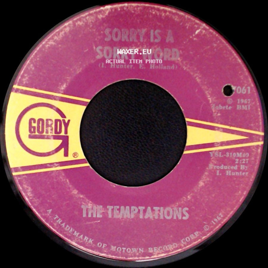 The Temptations - Sorry Is A Sorry Word / All I Need side A