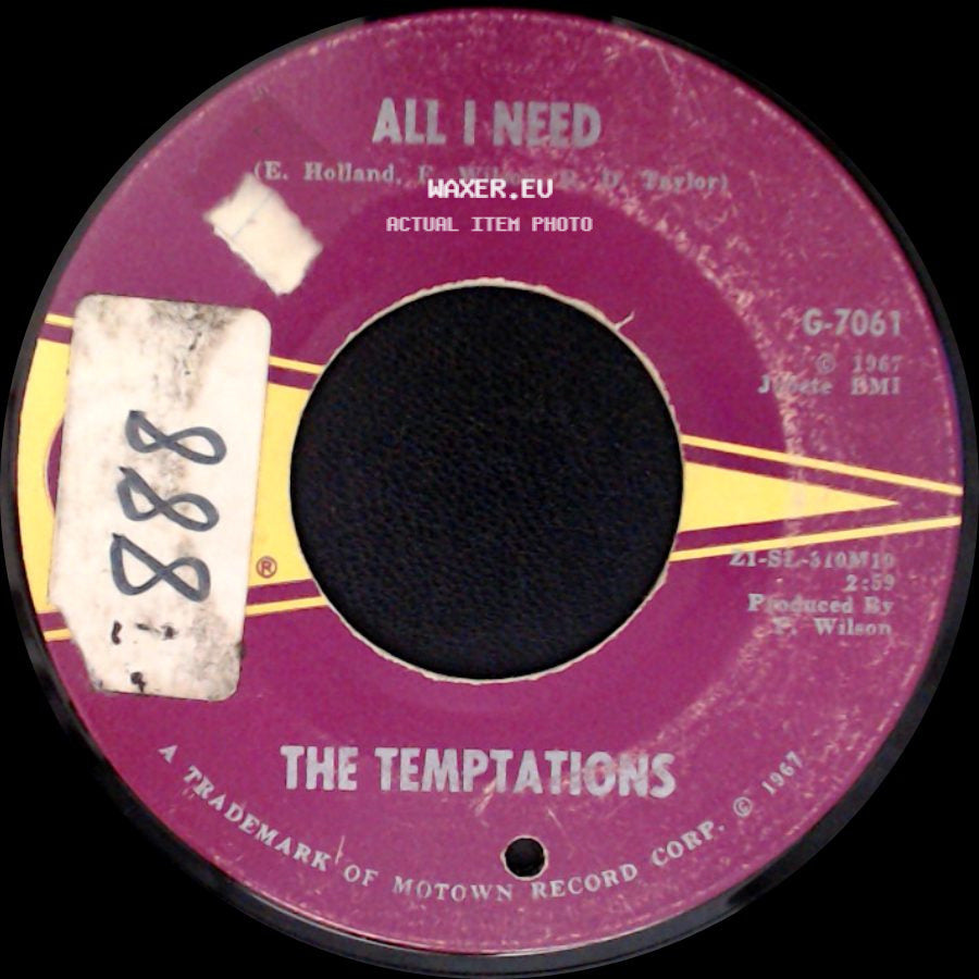 The Temptations - Sorry Is A Sorry Word / All I Need side B