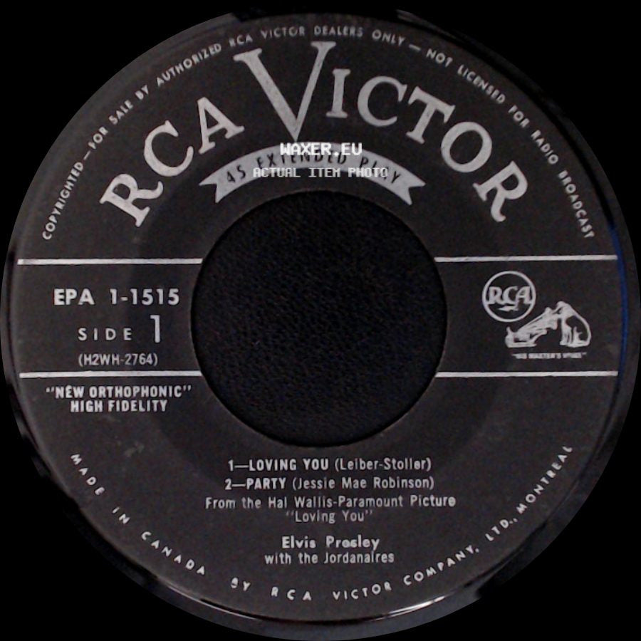 Elvis Presley With The Jordanaires - Loving You / Party / (Let Me Be Your) Teddy Bear / True Love side A